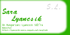 sara lyancsik business card